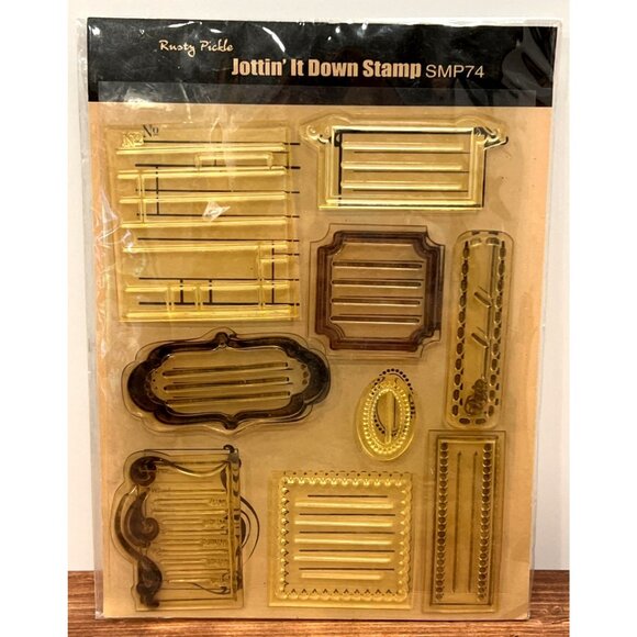 Jottin It Down Stamp Set SMP74 Rusty Pickle Clear Stamp set borders - Picture 1 of 4